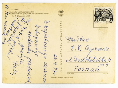 ZAKOPANE - KAPLICA NAJŚWIĘTSZEGO SERCA JEZUSA W JASZCZURÓWCE 1977 PRL