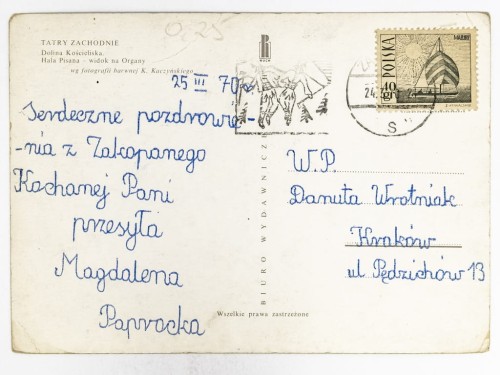 TATRY - HALA PISANA W DOLINIE KOŚCIELISKOWEJ W TLE ORGANY 1970 PRL