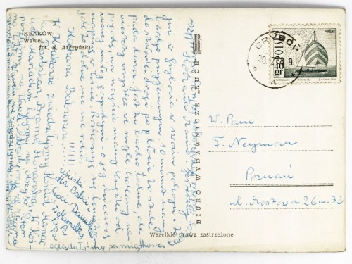 KRAKÓW - WIEŻA ZYGMUNTA III WAZY I FRAGMENT KURZEJ STOPKI WAWEL 1968 PRL