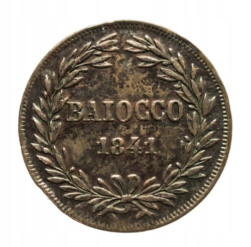 Watykan, Grzegorz XVI (1831-1846) 1 baiocco 1841 R, Rzym
