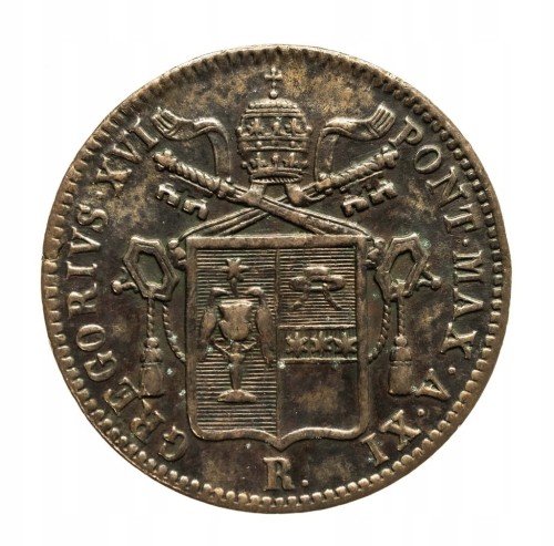 Watykan, Grzegorz XVI (1831-1846) 1 baiocco 1841 R, Rzym