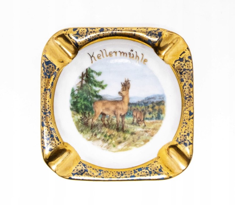 STARA PORCELANOWA POPIELNICZKA SARNA, KELLERMUHLE NIEMCY