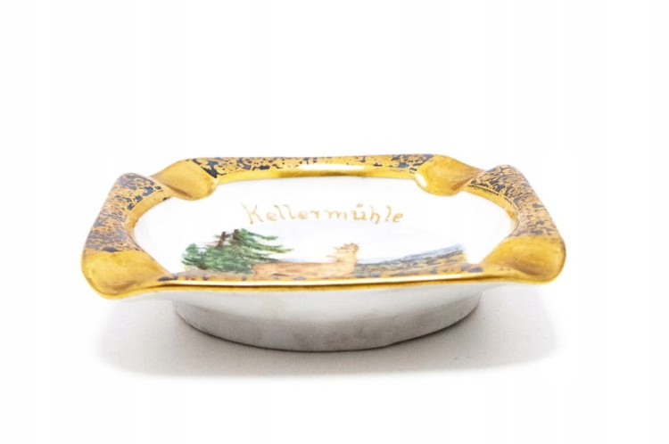 STARA PORCELANOWA POPIELNICZKA SARNA, KELLERMUHLE NIEMCY
