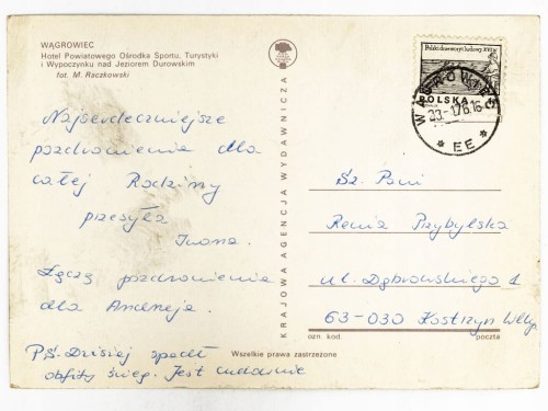WĄGROWIEC - HOTEL NAD JEZIOREM DUROWSKIM 1976 PRL