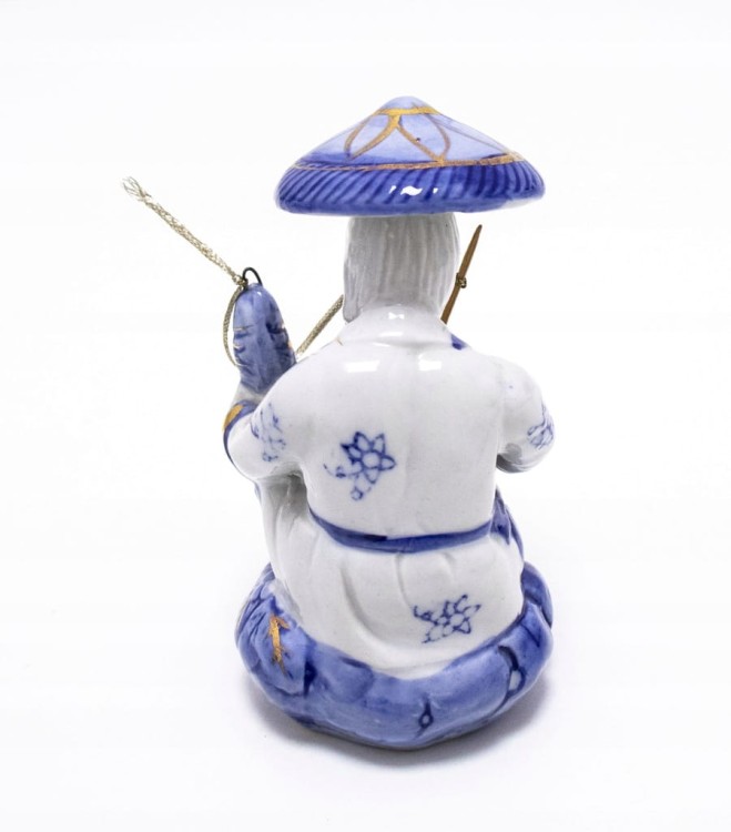 STARA PORCELANOWA FIGURKA ORIENTALNA RYBAK (MĘŻCZYZNA)