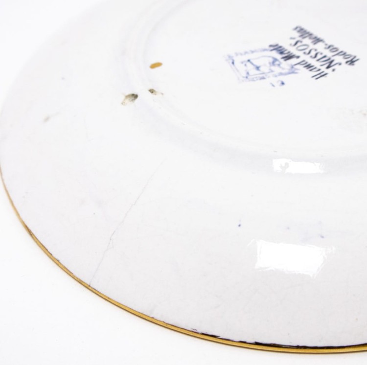 STARY CERAMICZNY OZDOBNY TALERZ KOGUTY, NASSOS RODOS-HELLAS