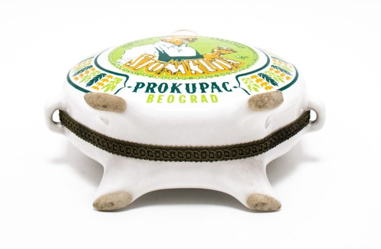 STARA PORCELANOWA BUTELKA, SERBSKA RAKIJA STOMKIJA PROKUPAC BEOGRAD