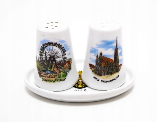ZESTAW STAREJ PORCELANY, SOLNICZKA I PIEPRZNICZKA WIEDEŃ AUSTRIA