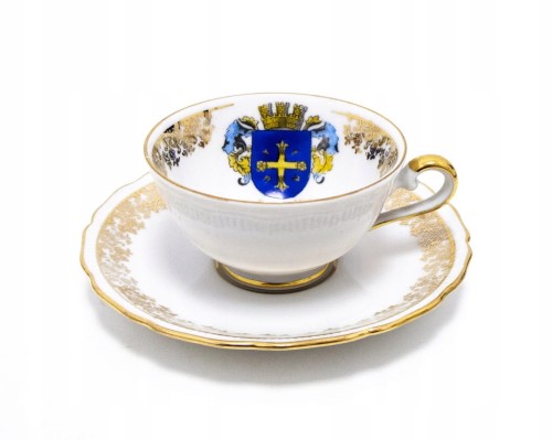 STARA PORCELANOWA FILIŻANKA Z PODSTAWKIEM, SIELBECK-UKLEI NIEMCY