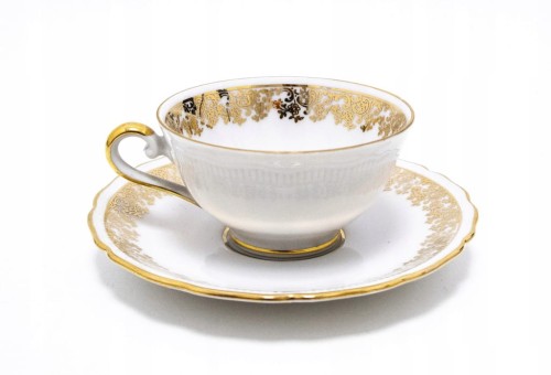 STARA PORCELANOWA FILIŻANKA Z PODSTAWKIEM, SIELBECK-UKLEI NIEMCY