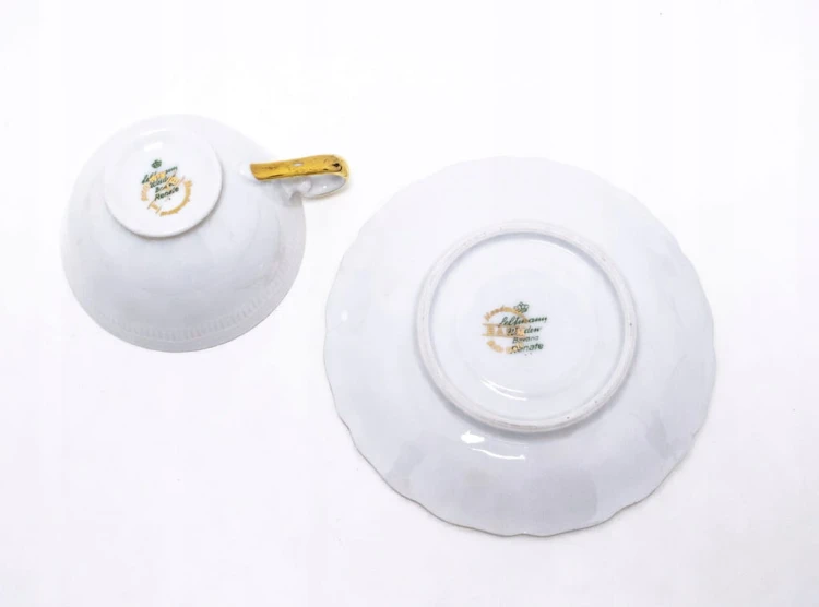 STARA PORCELANOWA FILIŻANKA Z PODSTAWKIEM, SIELBECK-UKLEI NIEMCY