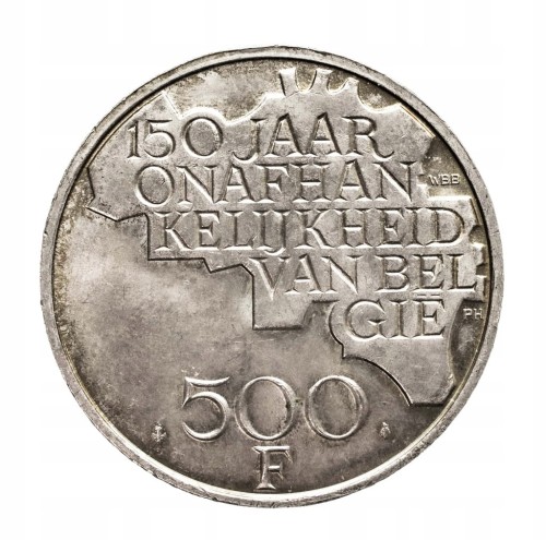 Belgia, 500 franków 1980, 150 rocznica niepodległości