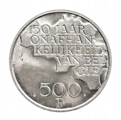 Belgia, 500 franków 1980, 150 rocznica niepodległości