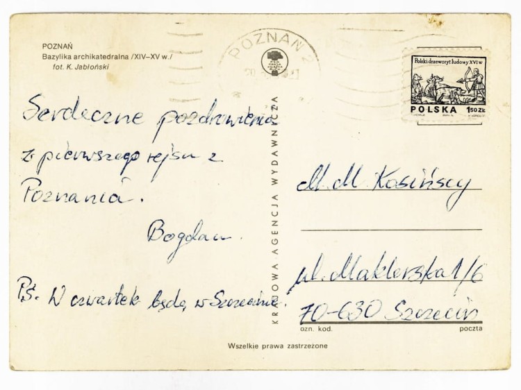 POZNAŃ - BAZYLIKA ARCHIKATEDRALNA ŚW. APOSTOŁÓW PIOTRA I PAWŁA LATA 70. PRL