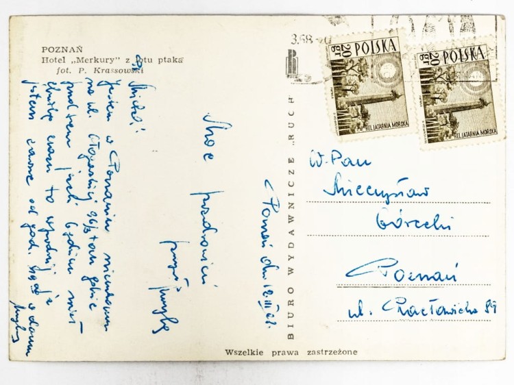 POZNAŃ - HOTEL MERKURY 1968 PRL