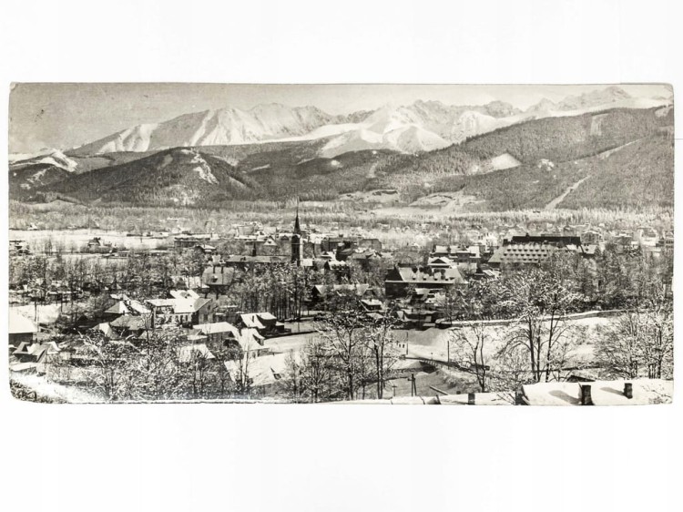 ZAKOPANE - PANORAMA Z TATRAMI W TLE LATA 60. PRL