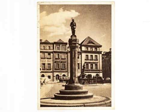 POZNAŃ - PRĘGIERZ Z FIGURĄ RYCERZA LATA 60. PRL