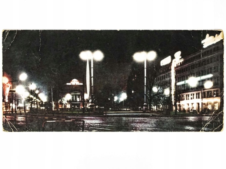 POZNAŃ - PLAC WOLNOŚCI NOCĄ 1964 PRL