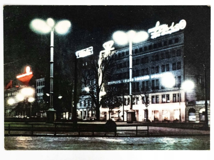 POZNAŃ - PLAC WOLNOŚCI NOCĄ 1963 PRL