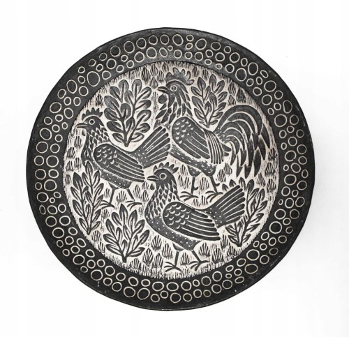 STARY CERAMICZNY TALERZ / PATERA - STEFAN KNIAT, KURY 1969