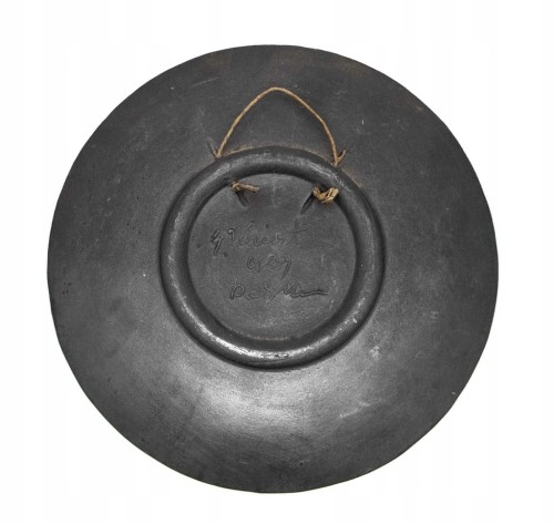 STARY CERAMICZNY TALERZ / PATERA - STEFAN KNIAT, KURY 1969
