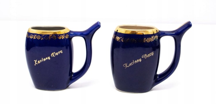 ZESTAWY STARYCH OZDOBNYCH KUBKÓW PORCELANOWYCH KARLOWE WARY CZECHY