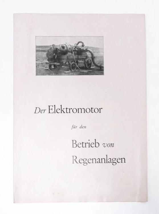 STARA REKLAMA NIEMIECKA - SYSTEM NAWADNIANIA, ELEKTROMOTOR