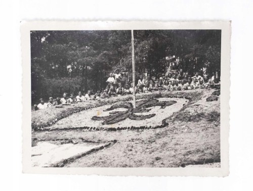 STARA FOTOGRAFIA - OBÓZ HARCERSKI, TOMICE WLKP 1946
