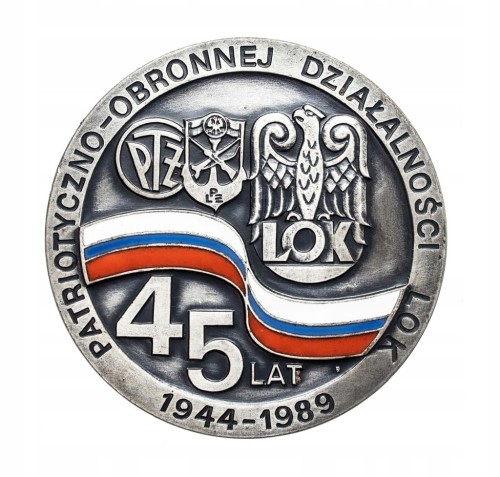 MEDAL 45 LAT PATRIOTYCZNO-OBRONNEJ DZIAŁALNOŚCI LOK 1989