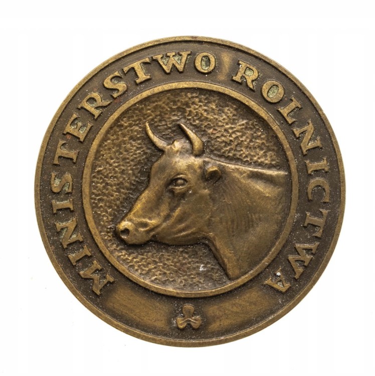 MEDAL MINISTERSTWO ROLNICTWA, NAGRODA DLA HODOWCY BYDŁA NA WYSTAWIE