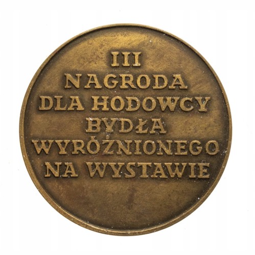 MEDAL MINISTERSTWO ROLNICTWA, NAGRODA DLA HODOWCY BYDŁA NA WYSTAWIE