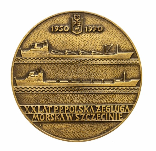 MEDAL XX LAT POLSKIEJ ŻEGLUGI MORSKIEJ W SZCZECINIE, PŻM 1970 (KOWALIK)