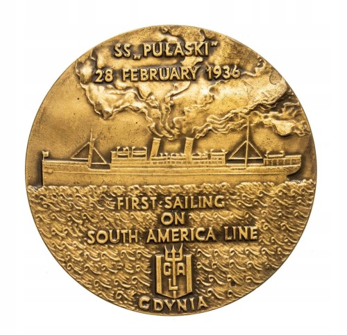 MEDAL POLSKIE LINIE OCEANICZNE, SS PUŁASKI, GDYNIA