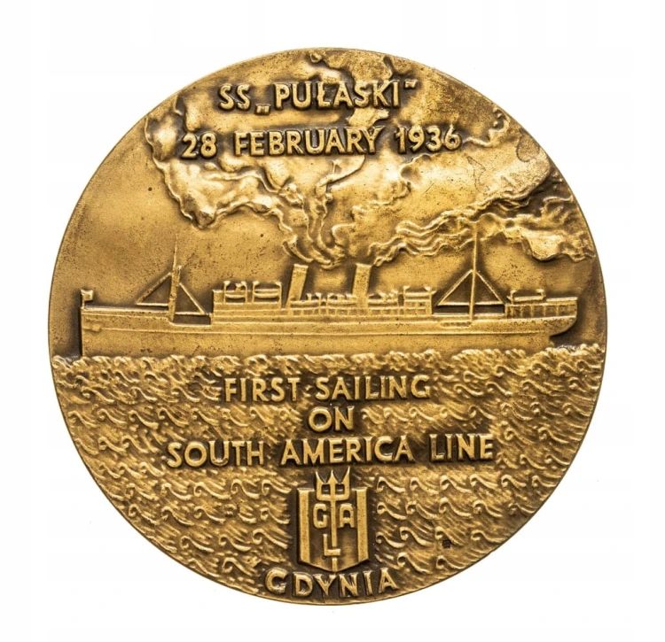 MEDAL POLSKIE LINIE OCEANICZNE, SS PUŁASKI, GDYNIA