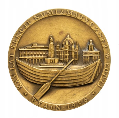 MEDAL KAZIMIERZ STRONCZYŃSKI, XXV LAT PTAiN ŁÓDŹ 1986