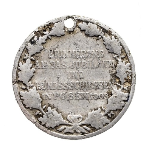 Medalik upamiętniający rocznicę zawodów strzeleckich w Poznaniu 1903 rok.