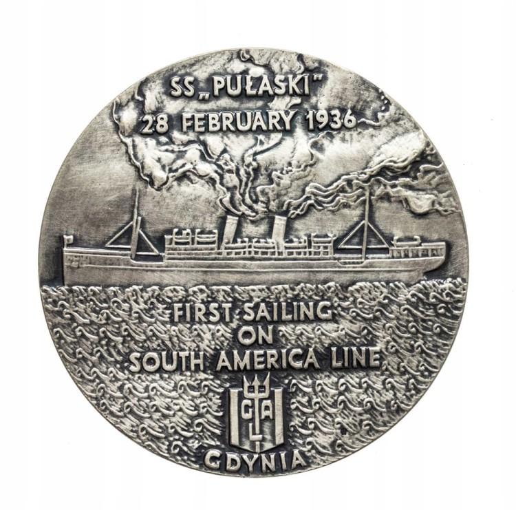 MEDAL POLSKIE LINIE OCEANICZNE, SS PUŁASKI, GDYNIA