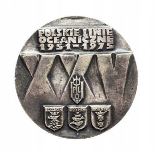 MEDAL 25 LAT POLSKICH LINII OCEANICZNYCH, SZCZECIN, GDYNIA, GDAŃSK 1975