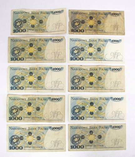 ZESTAW BANKNOTÓW PRL 1000 ZŁ (NR 22)