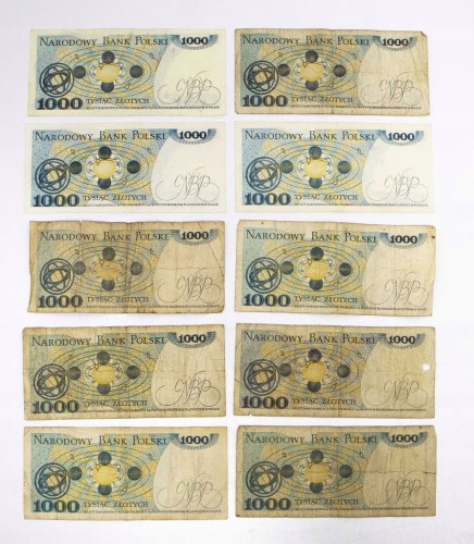 ZESTAW BANKNOTÓW PRL 1000 ZŁ (NR 21)