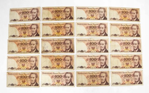 ZESTAW BANKNOTÓW PRL 100 ZŁ (NR 20)