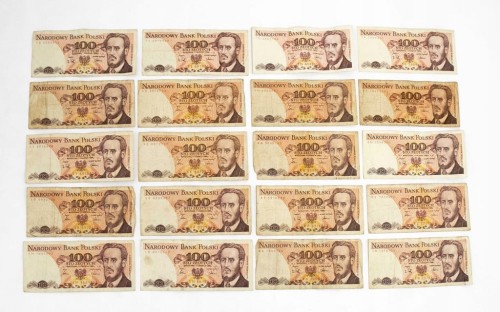 ZESTAW BANKNOTÓW PRL 100 ZŁ (NR 19)