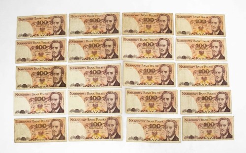 ZESTAW BANKNOTÓW PRL 100 ZŁ (NR 17)