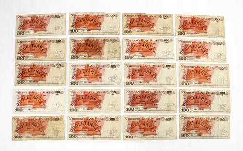 ZESTAW BANKNOTÓW PRL 100 ZŁ (NR 17)
