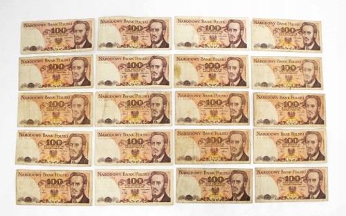 ZESTAW BANKNOTÓW PRL 100 ZŁ (NR 15)