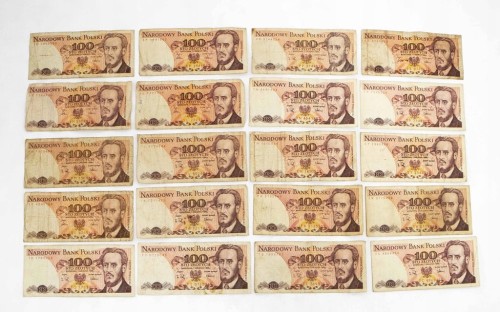 ZESTAW BANKNOTÓW PRL 100 ZŁ (NR 14)