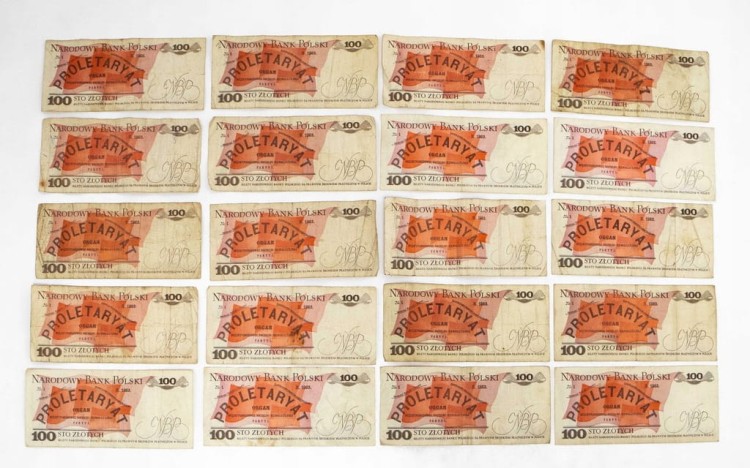 ZESTAW BANKNOTÓW PRL 100 ZŁ (NR 14)