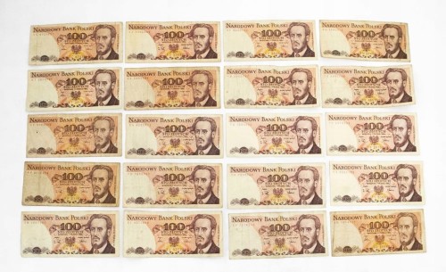 ZESTAW BANKNOTÓW PRL 100 ZŁ (NR 12)