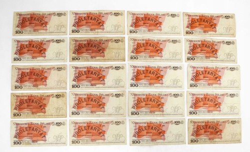 ZESTAW BANKNOTÓW PRL 100 ZŁ (NR 12)