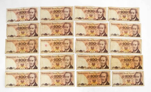 ZESTAW BANKNOTÓW PRL 100 ZŁ (NR 10)
